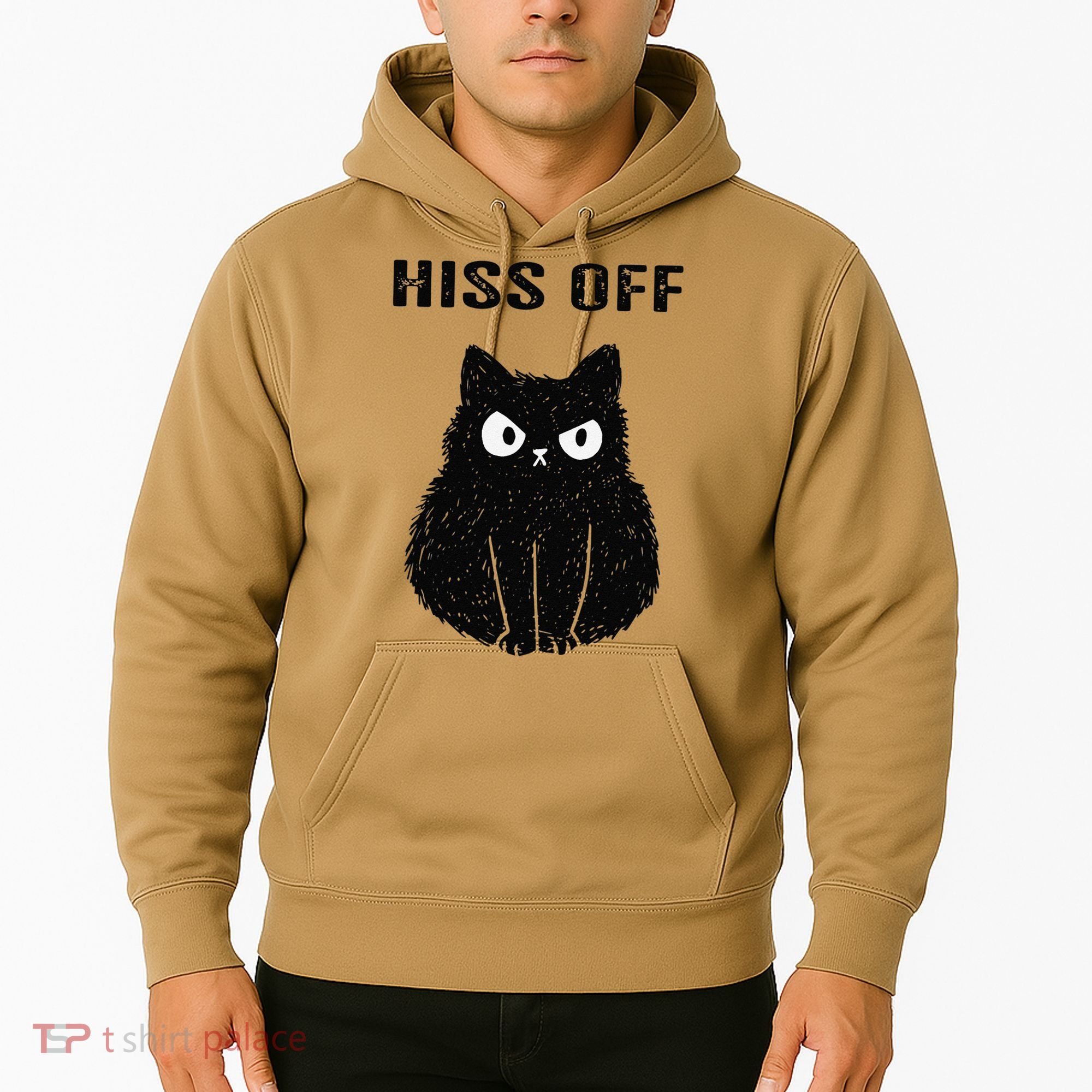 Funny Black Cat Hiss Off Meow Cat Hoodie
