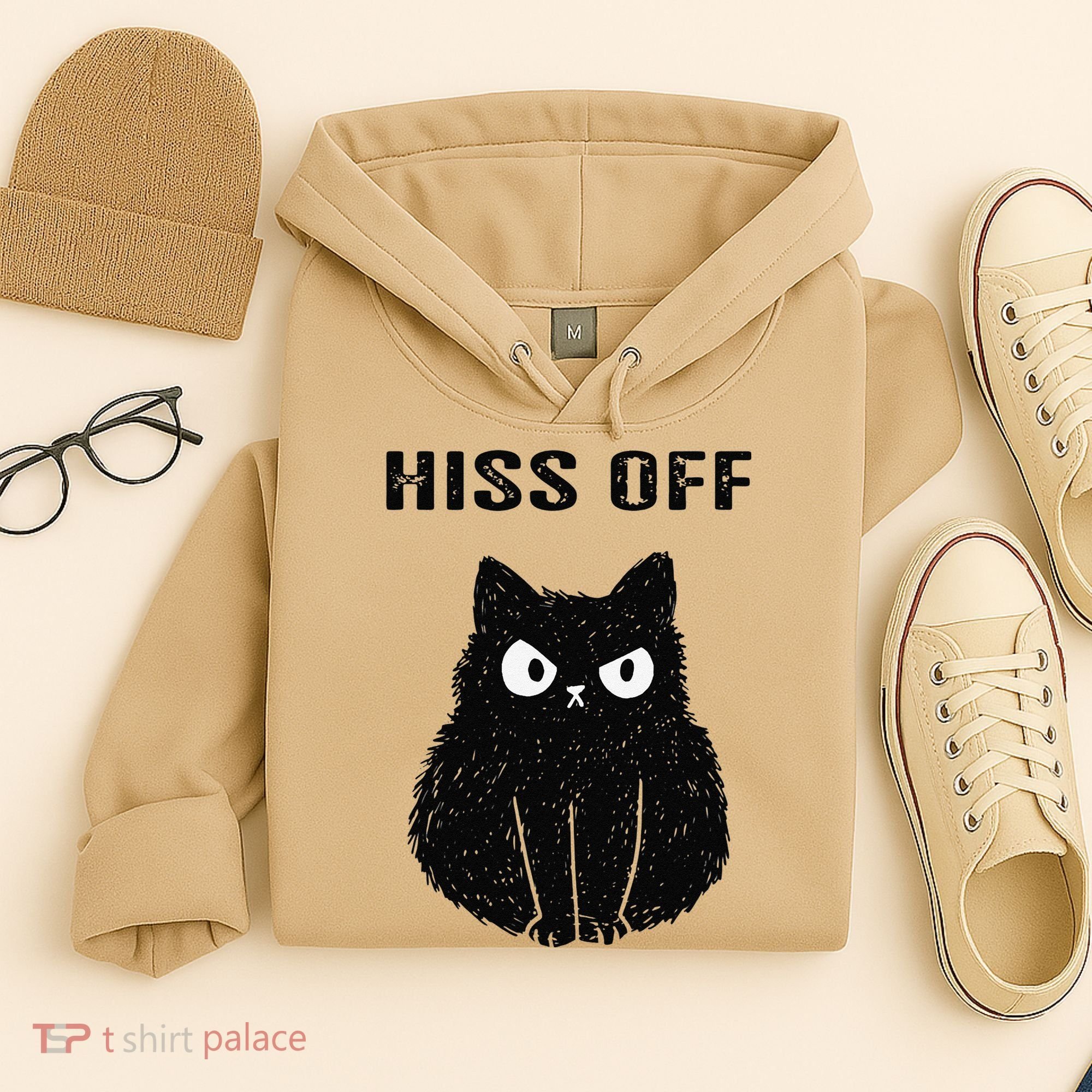 Funny Black Cat Hiss Off Meow Cat Hoodie