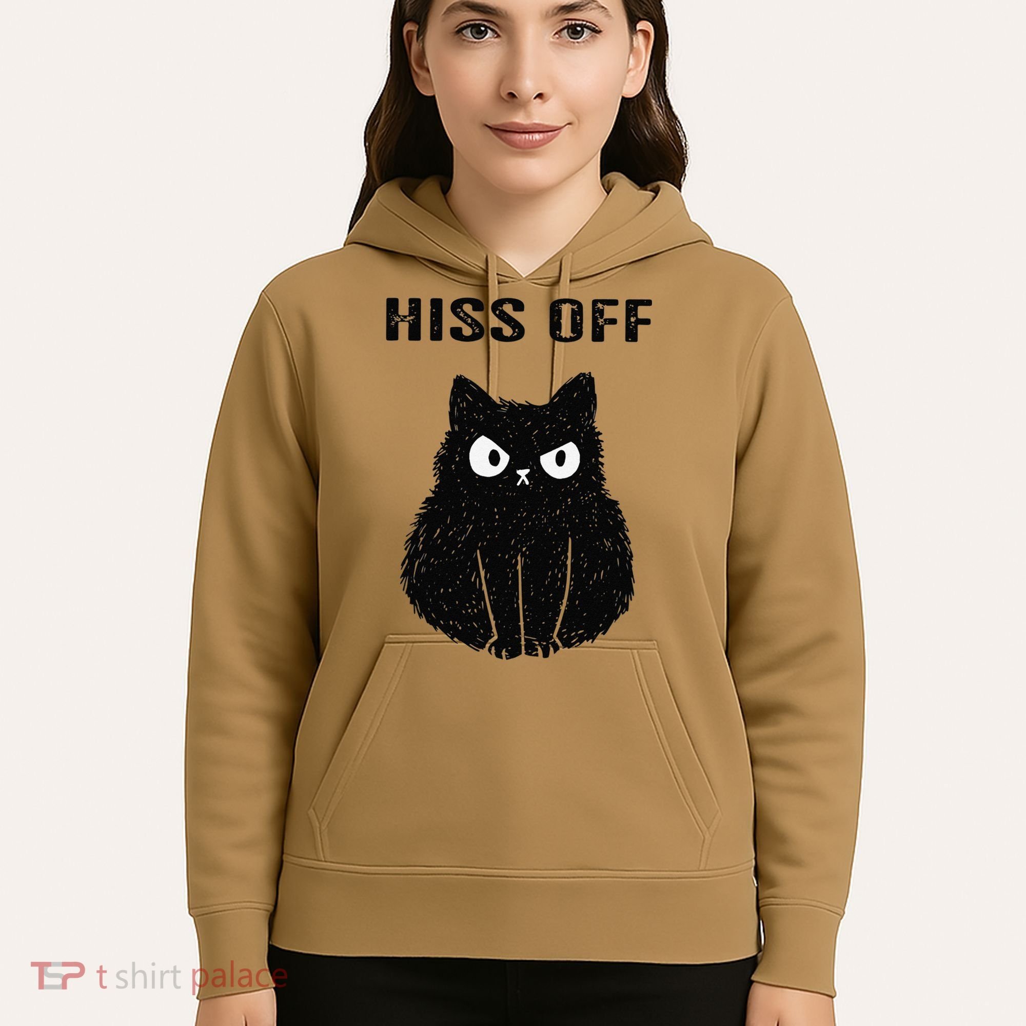 Funny Black Cat Hiss Off Meow Cat Hoodie