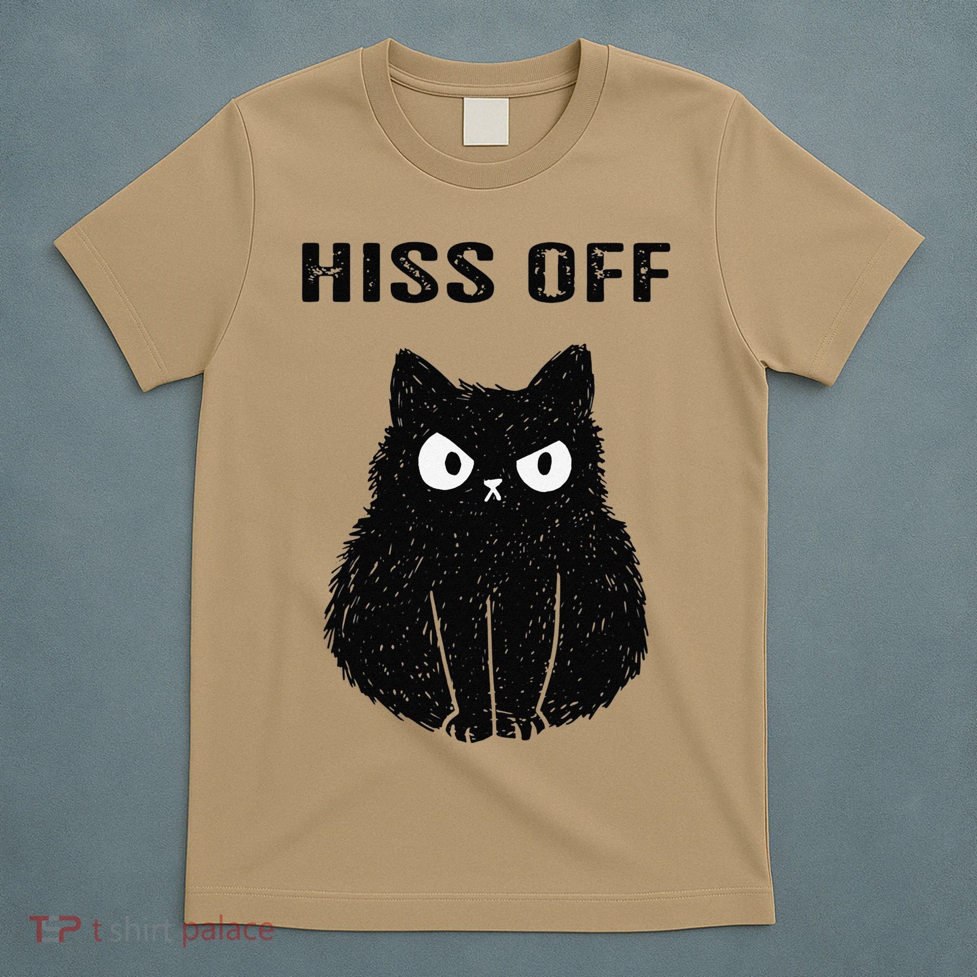 Funny Black Cat Hiss Off Meow Cat T-Shirt