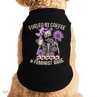 Fueled By Coffee & Feminist Rage Feminism Coffee Lovers Doggie Tank thumb 0