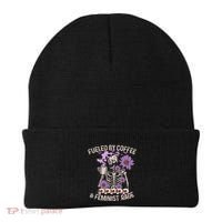 Fueled By Coffee & Feminist Rage Feminism Coffee Lovers Beanie thumb 0