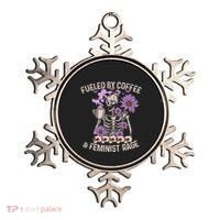 Fueled By Coffee & Feminist Rage Feminism Coffee Lovers Ornament thumb 0