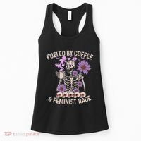 Fueled By Coffee & Feminist Rage Feminism Coffee Lovers Women's Tank Top thumb 0