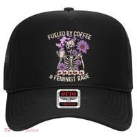 Fueled By Coffee & Feminist Rage Feminism Coffee Lovers Hat thumb 0