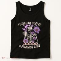 Fueled By Coffee & Feminist Rage Feminism Coffee Lovers Tank Top thumb 2