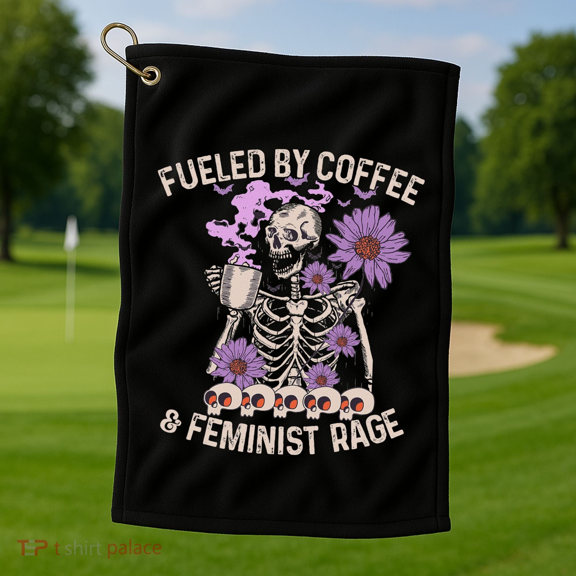 Fueled By Coffee & Feminist Rage Feminism Coffee Lovers Golf Towel