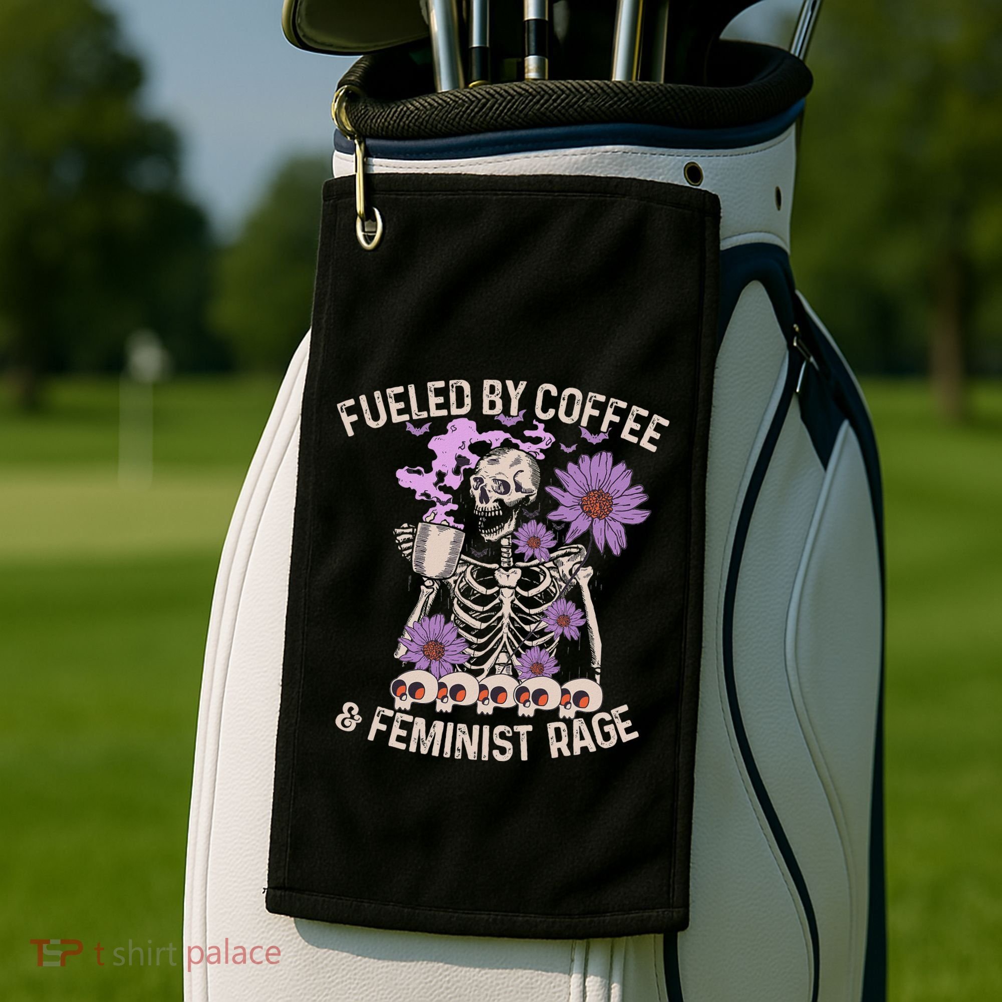 Fueled By Coffee & Feminist Rage Feminism Coffee Lovers Golf Towel