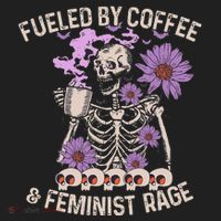 Fueled By Coffee & Feminist Rage Feminism Coffee Lovers Golf Towel thumb 3