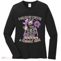 Fueled By Coffee & Feminist Rage Feminism Coffee Lovers Women's Long Sleeve Shirt thumb 0