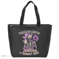 Fueled By Coffee & Feminist Rage Feminism Coffee Lovers Tote Bag thumb 0
