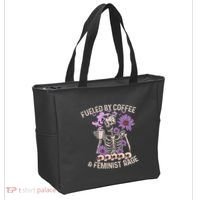 Fueled By Coffee & Feminist Rage Feminism Coffee Lovers Tote Bag thumb 2