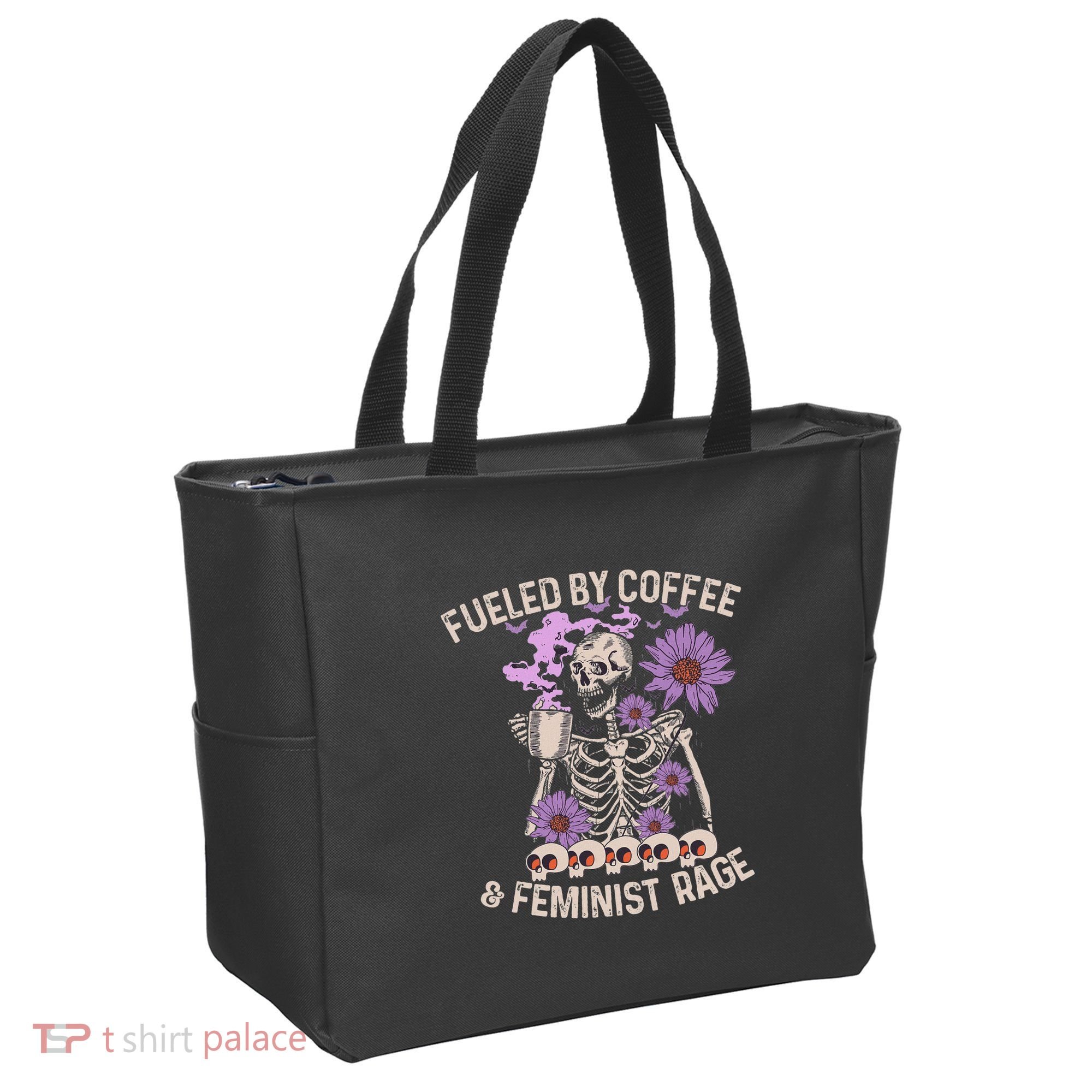 Fueled By Coffee & Feminist Rage Feminism Coffee Lovers Tote Bag