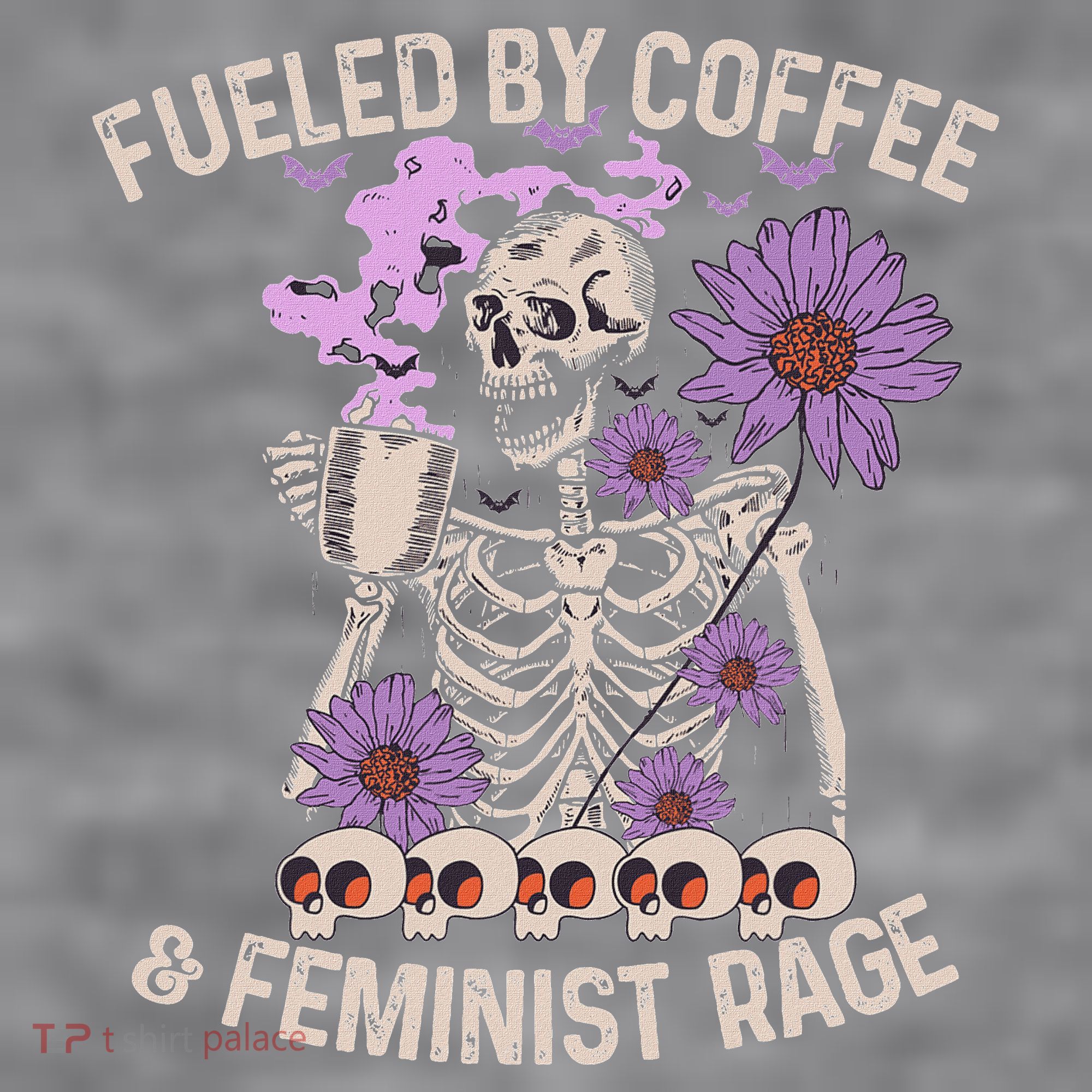 Fueled By Coffee & Feminist Rage Feminism Coffee Lovers Women's Racerback Cropped Tank