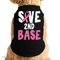 Funny Breast Cancer Awareness Month Save Second 2nd Base Great Gift Doggie Tank thumb 0