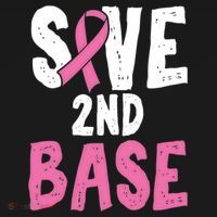 Funny Breast Cancer Awareness Month Save Second 2nd Base Great Gift USA-Made Doggie Bandana thumb 2