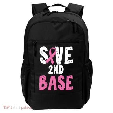 Funny Breast Cancer Awareness Month Save Second 2nd Base Great Gift Backpack