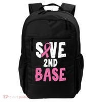 Funny Breast Cancer Awareness Month Save Second 2nd Base Great Gift Backpack thumb 0