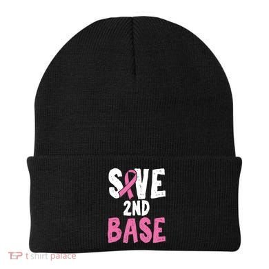 Funny Breast Cancer Awareness Month Save Second 2nd Base Great Gift Beanie