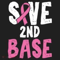 Funny Breast Cancer Awareness Month Save Second 2nd Base Great Gift Beanie thumb 2