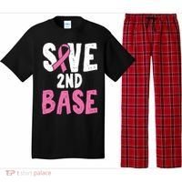 Funny Breast Cancer Awareness Month Save Second 2nd Base Great Gift Pajama Set thumb 0