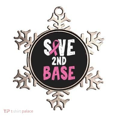 Funny Breast Cancer Awareness Month Save Second 2nd Base Great Gift Ornament