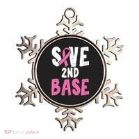 Funny Breast Cancer Awareness Month Save Second 2nd Base Great Gift Ornament thumb 0