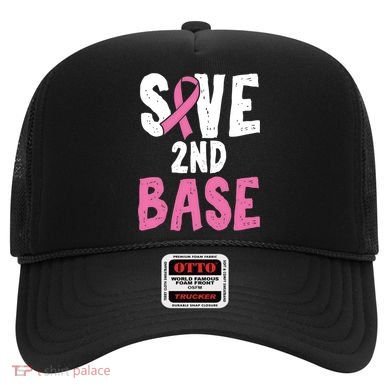 Funny Breast Cancer Awareness Month Save Second 2nd Base Great Gift Hat