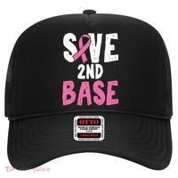 Funny Breast Cancer Awareness Month Save Second 2nd Base Great Gift Hat thumb 0