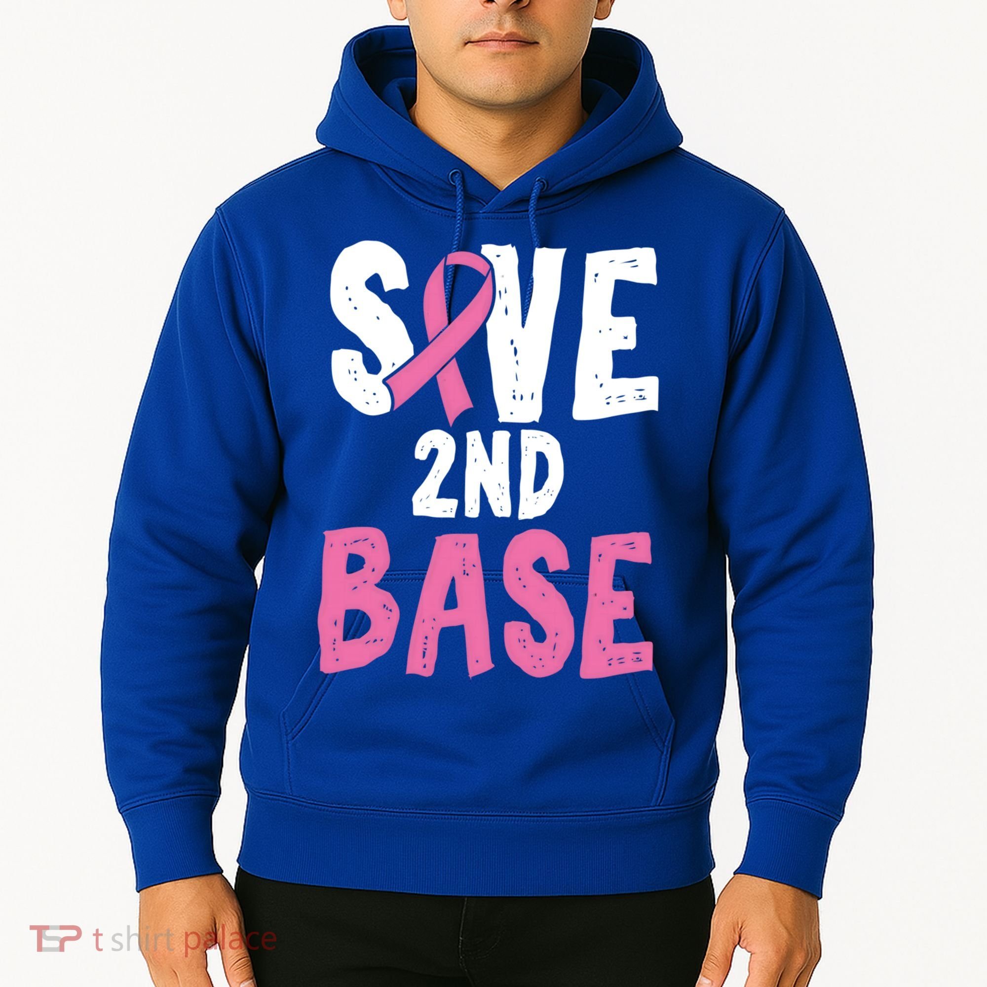 Funny Breast Cancer Awareness Month Save Second 2nd Base Great Gift Hoodie