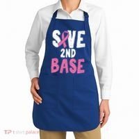 Funny Breast Cancer Awareness Month Save Second 2nd Base Great Gift Apron thumb 2