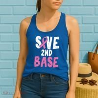 Funny Breast Cancer Awareness Month Save Second 2nd Base Great Gift Women's Tank Top thumb 2