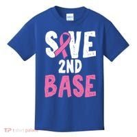Funny Breast Cancer Awareness Month Save Second 2nd Base Great Gift Kids T-Shirt thumb 0