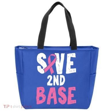 Funny Breast Cancer Awareness Month Save Second 2nd Base Great Gift Tote Bag