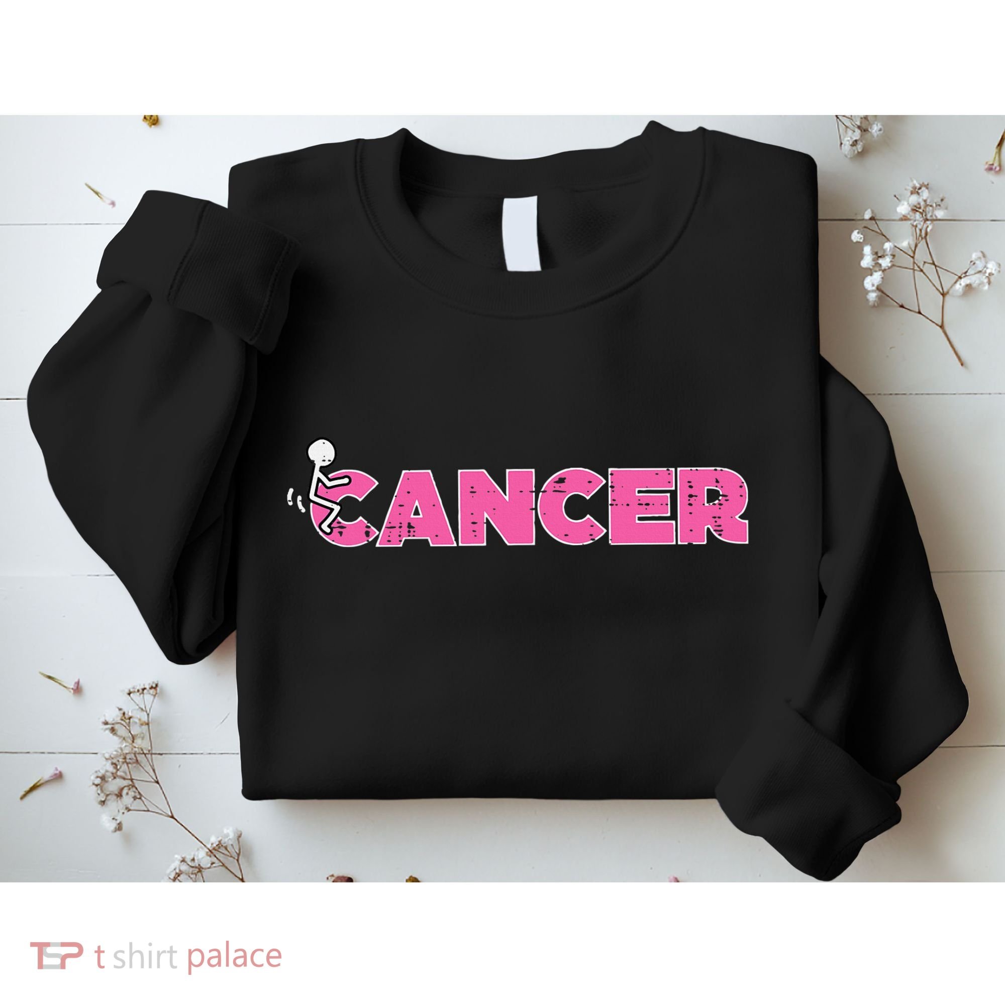 Fuck Breast Cancer Stick Figure Pink Ribbon Awareness Sweatshirt