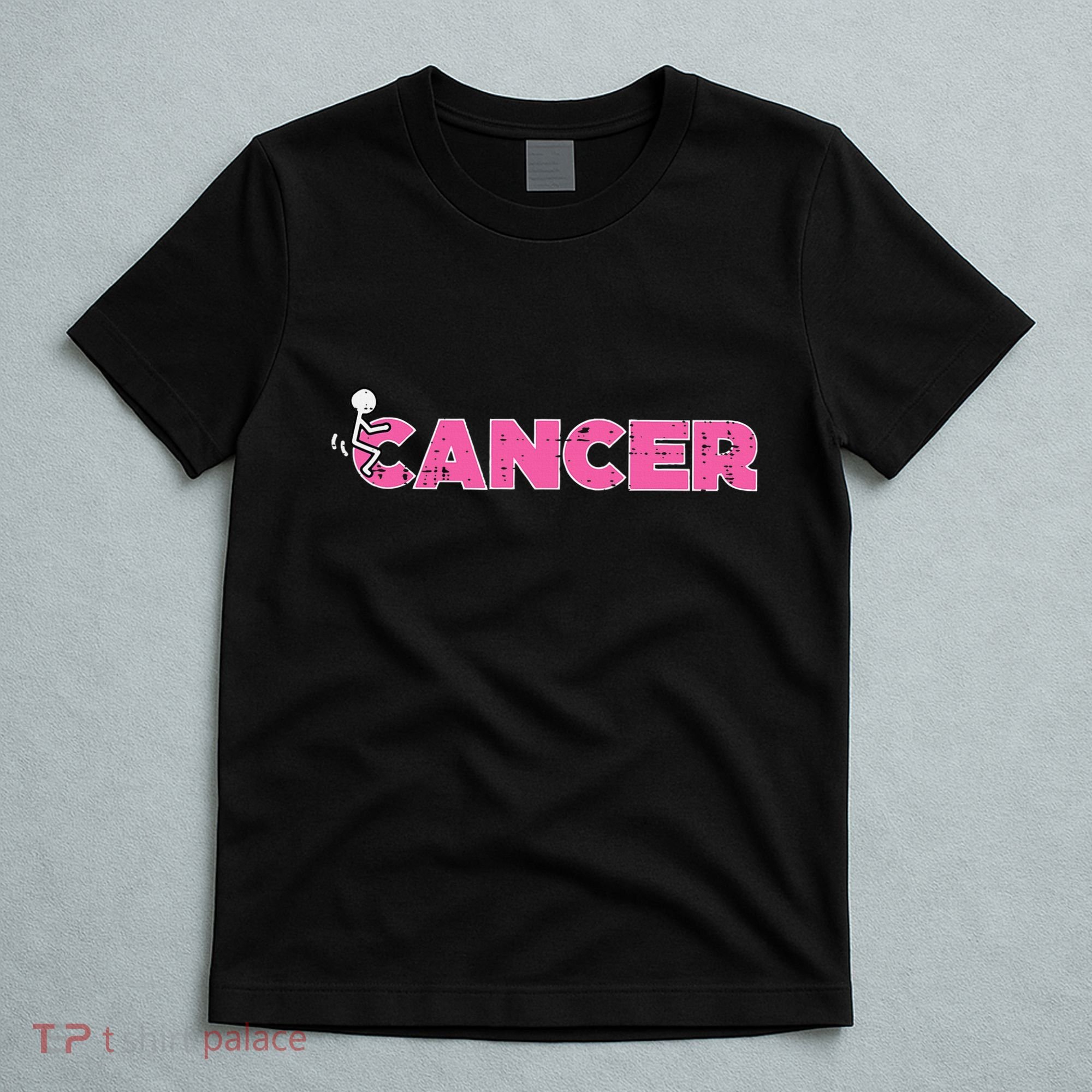 Fuck Breast Cancer Stick Figure Pink Ribbon Awareness T-Shirt