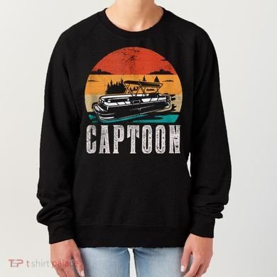 Funny Boating Captoon Pontoon Tritoon Captain Pontoon Boat Women's Sweatshirt