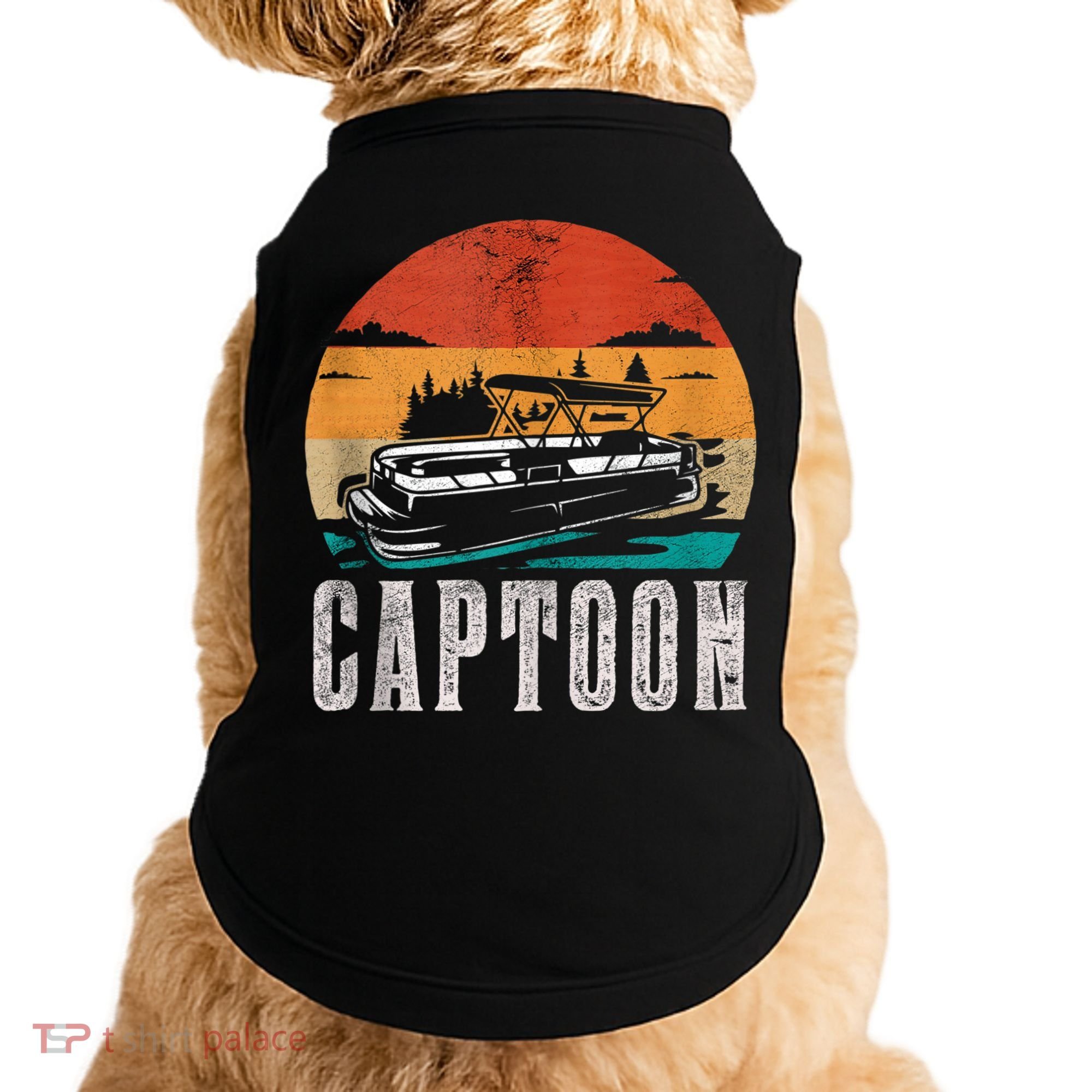 Funny Boating Captoon Pontoon Tritoon Captain Pontoon Boat Doggie Tank