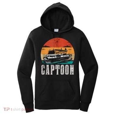 Funny Boating Captoon Pontoon Tritoon Captain Pontoon Boat Women's Hoodie