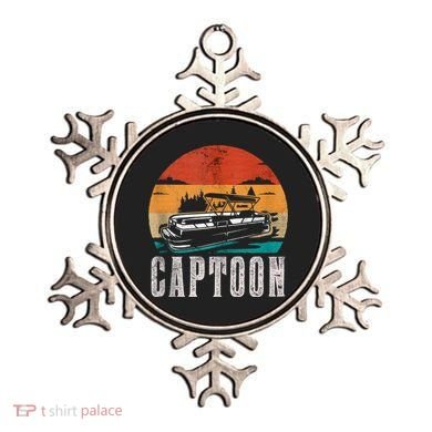 Funny Boating Captoon Pontoon Tritoon Captain Pontoon Boat Ornament