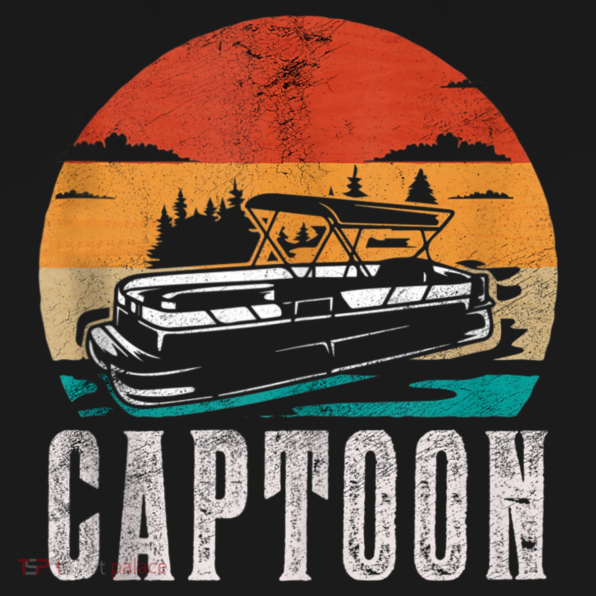 Funny Boating Captoon Pontoon Tritoon Captain Pontoon Boat Ornament