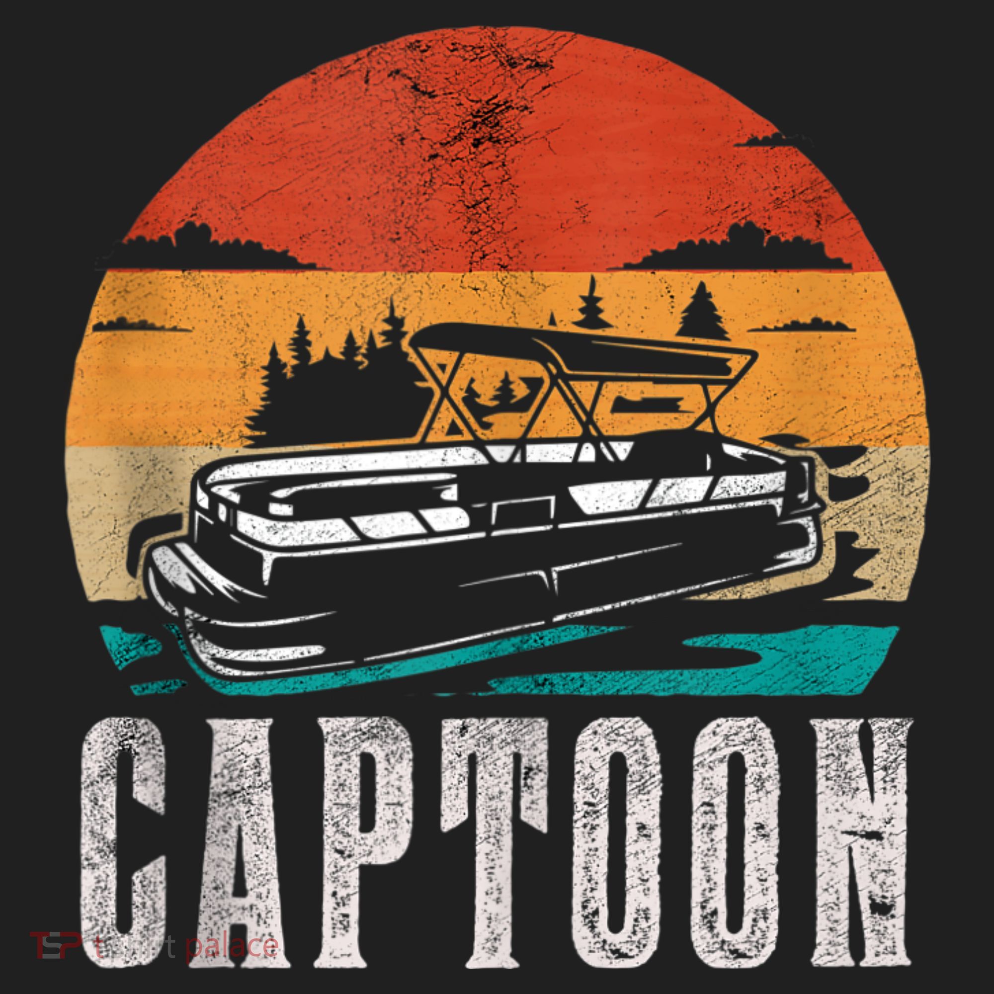 Funny Boating Captoon Pontoon Tritoon Captain Pontoon Boat Hat