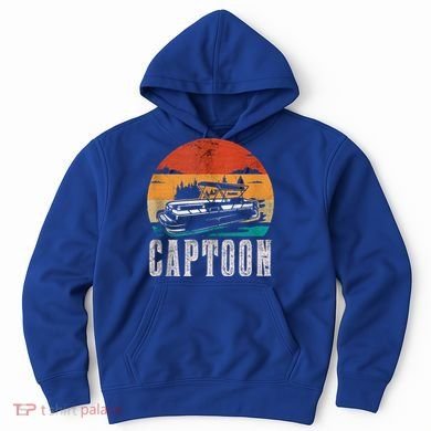 Funny Boating Captoon Pontoon Tritoon Captain Pontoon Boat Hoodie