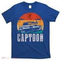 Funny Boating Captoon Pontoon Tritoon Captain Pontoon Boat T-Shirt thumb 0