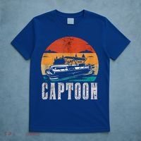 Funny Boating Captoon Pontoon Tritoon Captain Pontoon Boat T-Shirt thumb 5