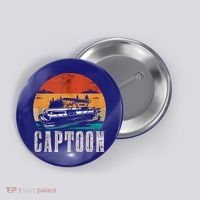 Funny Boating Captoon Pontoon Tritoon Captain Pontoon Boat Button thumb 0