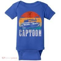 Funny Boating Captoon Pontoon Tritoon Captain Pontoon Boat Baby Bodysuit thumb 0