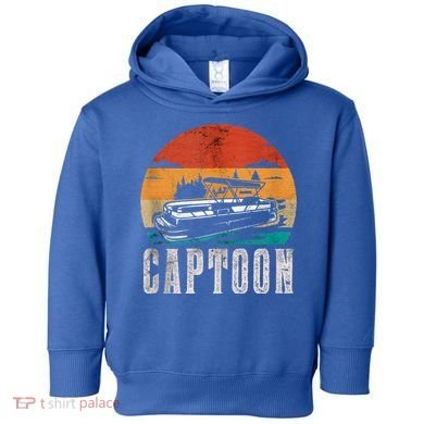 Funny Boating Captoon Pontoon Tritoon Captain Pontoon Boat Toddler Hoodie