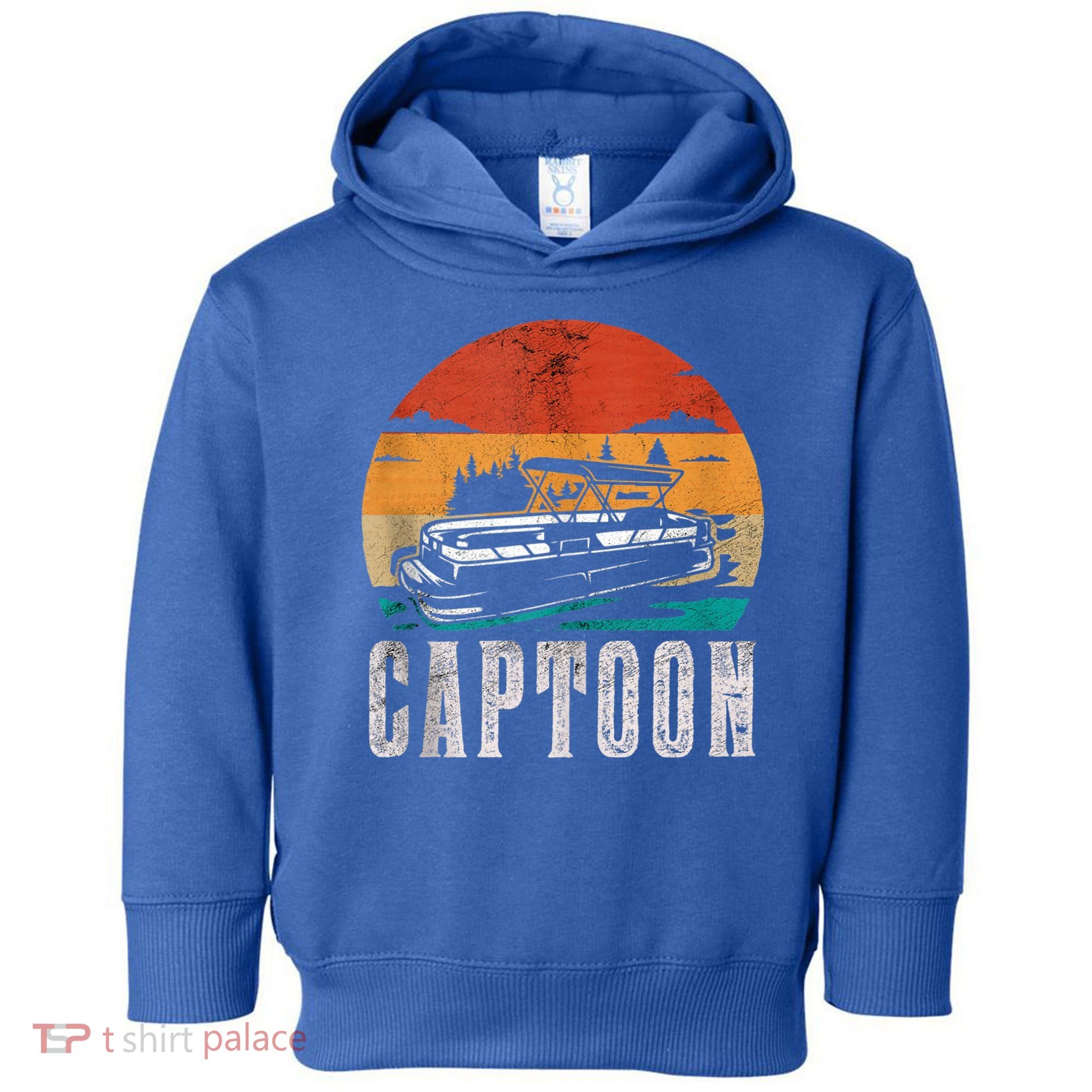 Funny Boating Captoon Pontoon Tritoon Captain Pontoon Boat Toddler Hoodie