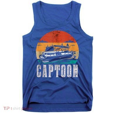 Funny Boating Captoon Pontoon Tritoon Captain Pontoon Boat Tank Top